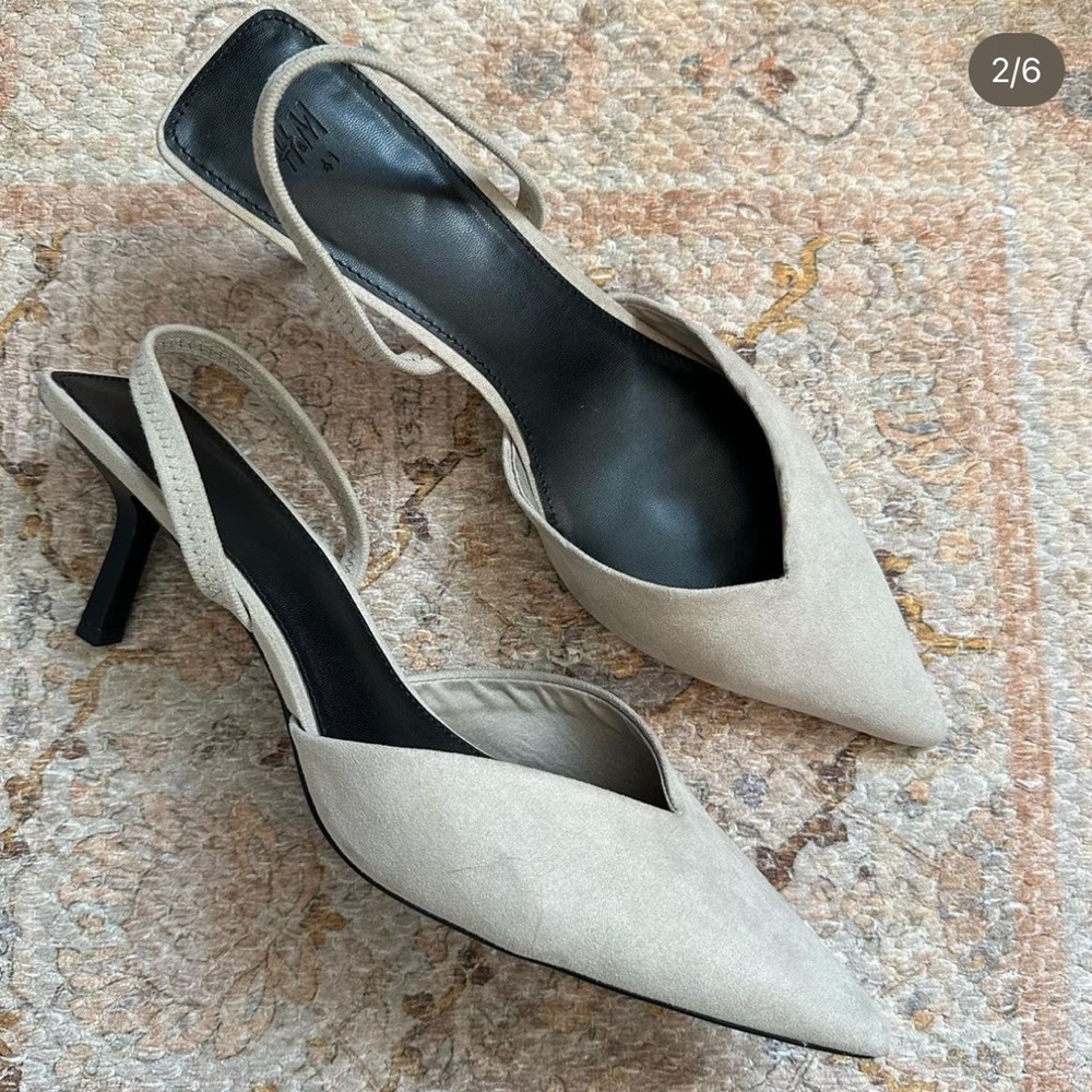 H&M Faux Suede Slingback Heels
